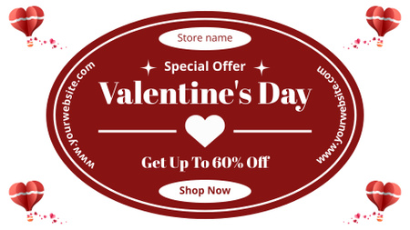 Special Offer Discounts for Valentine's Day FB event cover Design Template
