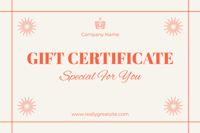 Special Gift Voucher Offer For You Gift Certificate Tasarım Şablonu
