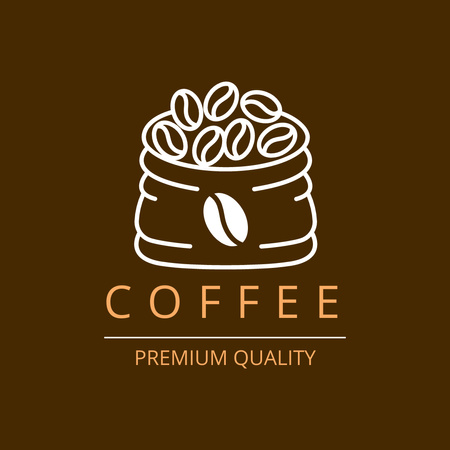 Coffee Beans of the Best Quality Logo 1080x1080px Design Template