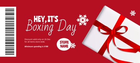 Boxing Day Sale Announcement Coupon 3.75x8.25in Design Template