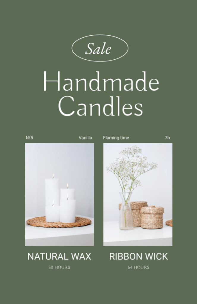 Handmade Candles Promotion for Home Decor Flyer 5.5x8.5in Πρότυπο σχεδίασης