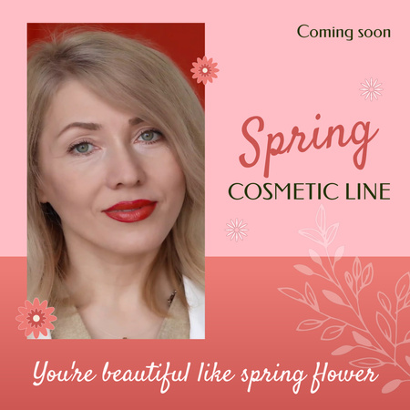 New Cosmetic Products For Season With Flowers Animated Post Design Template