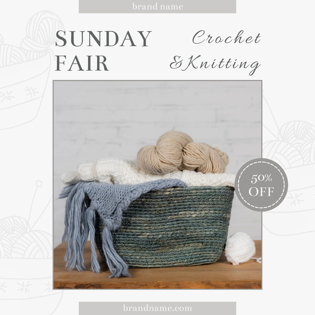 Ontwerpsjabloon van Instagram van Offer Discounts on Knitwear at Craft Fair