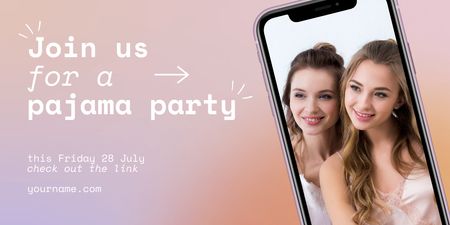 Pajama Party Invitation Twitter Design Template