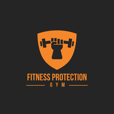 Modèle de visuel création de logo de gym de protection de remise en forme - Logo