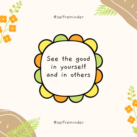 Inspirational Quote with Flowers Instagram Design Template