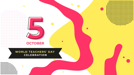 World Teacher's Day Celebration Announcement FB event cover Modelo de Design