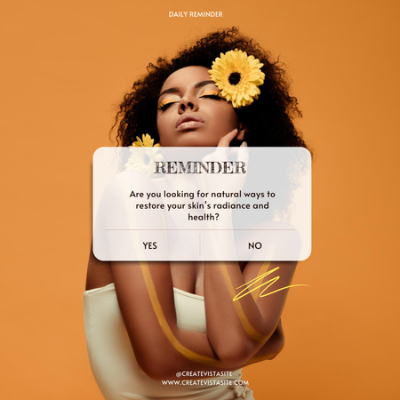 Skincare Reminder From Cosmetic Shop With Black Woman Instagram Design Template