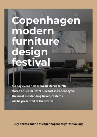Elegant Furniture Design Fest Announcement Poster Design Template