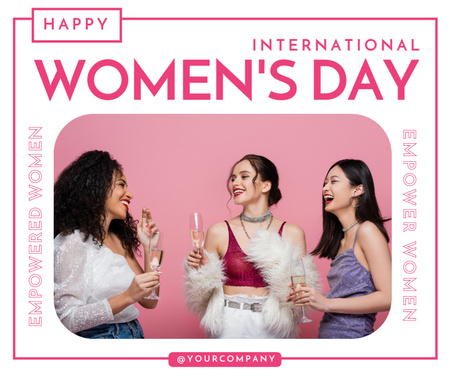 Designvorlage Young Beautiful Women celebrating Women's Day für Facebook