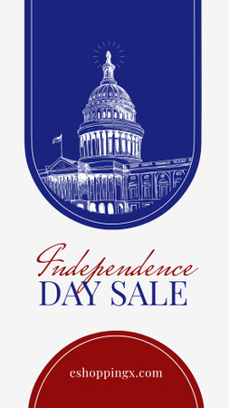 Ontwerpsjabloon van Instagram Video Story van USA Independence Day Sale Announcement
