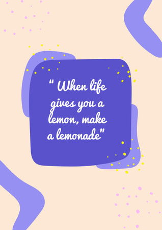 Lemons Quote on pink Poster Design Template