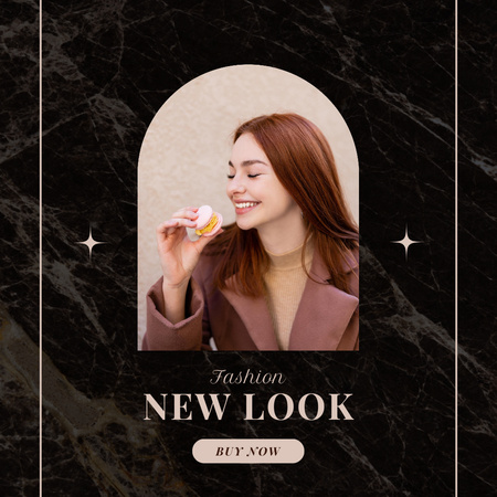 Anúncio novo look fashion com casaco Instagram Modelo de Design