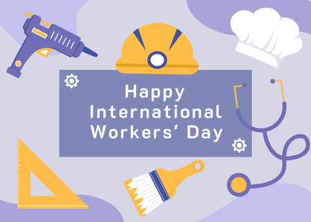 Designvorlage International Worker's Day Celebration für Postcard 5x7in