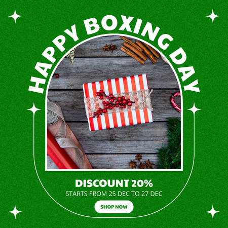 Happy Boxing Day Announcement Animated Post Design Template