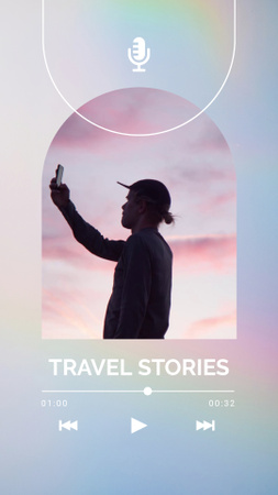 podcast aihekohtainen ilmoitus matkustamisesta Instagram Video Story Design Template