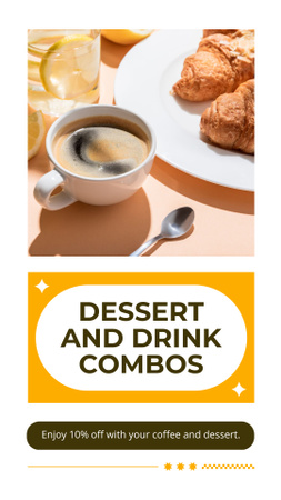Yummy Dessert And Coffee At Lowered Price Offer Instagram Story Design Template