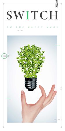 Woman holding Plants Light Bulb Graphic Design Template