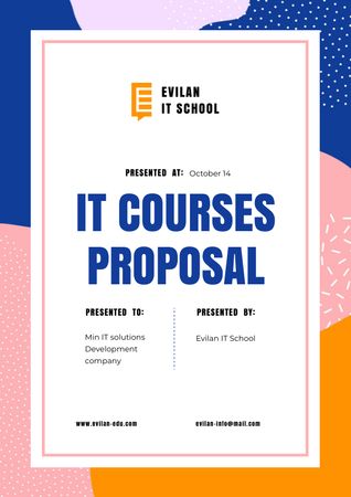 Ontwerpsjabloon van Proposal van it cursussen aanbod