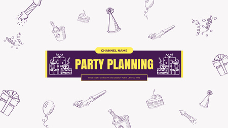 Designvorlage Anzeige für Partyplanungsdienste für Youtube