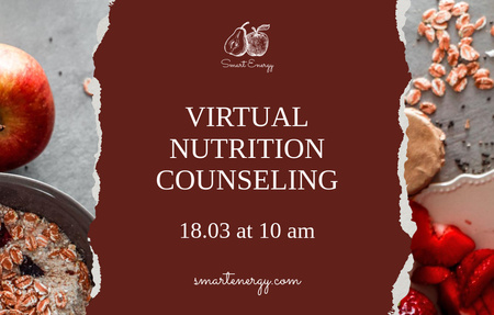 Platilla de diseño Virtual Nutrition Counseling Offer With Apple Invitation 4.6x7.2in Horizontal