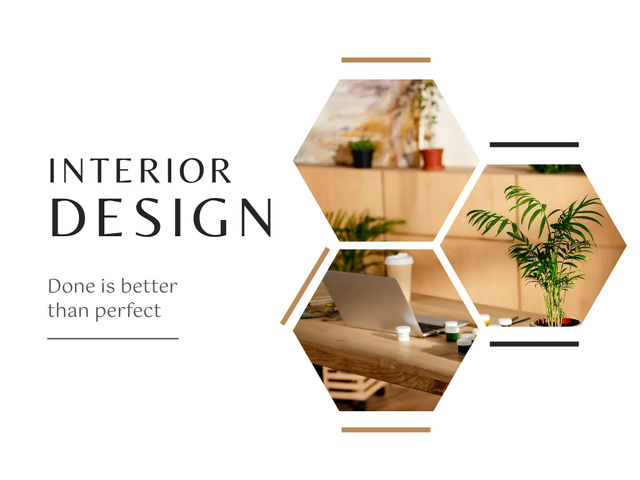 Perfect Interior Design Minimal Collage Presentation Tasarım Şablonu