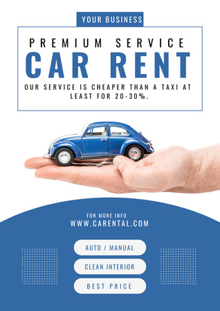 Car Rental Premium Services Poster Modelo de Design