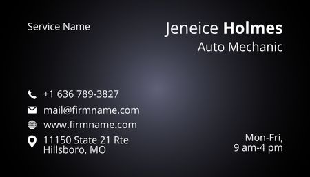 Car Service Ad with Tools Icons Business Card US Design Template