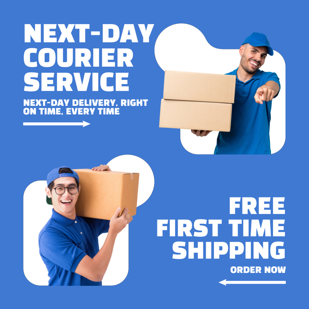 Ontwerpsjabloon van Instagram van Friendly Couriers Offer Delivery