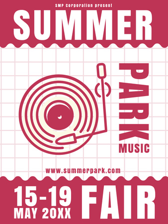 Summer Party and Fair Announcement Poster US Design Template