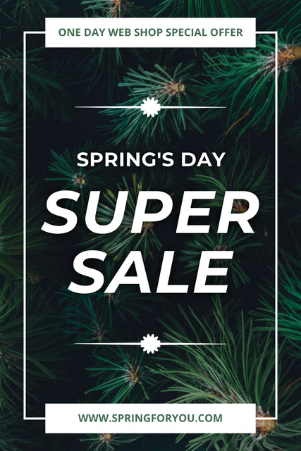 Ontwerpsjabloon van Pinterest van Spring Super Sale Offer