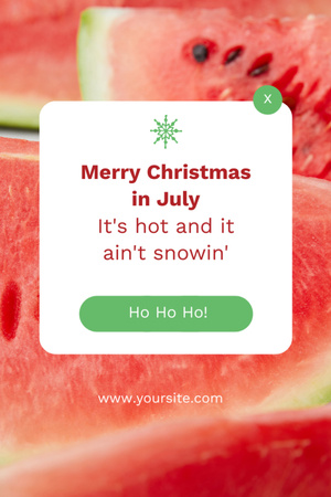 Plantilla de diseño de Watermelon Slices for Christmas in July Postcard 4x6in Vertical 