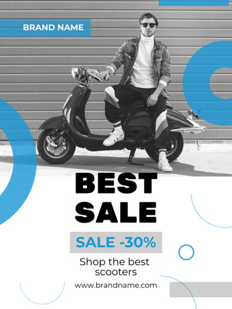 Scooter Best Sale Announcement Poster US Design Template
