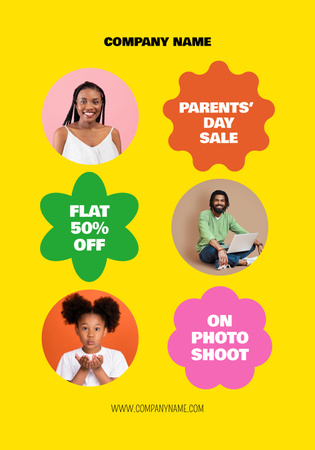 Parents Day Photo Shoot Discount Poster 28x40in Design Template