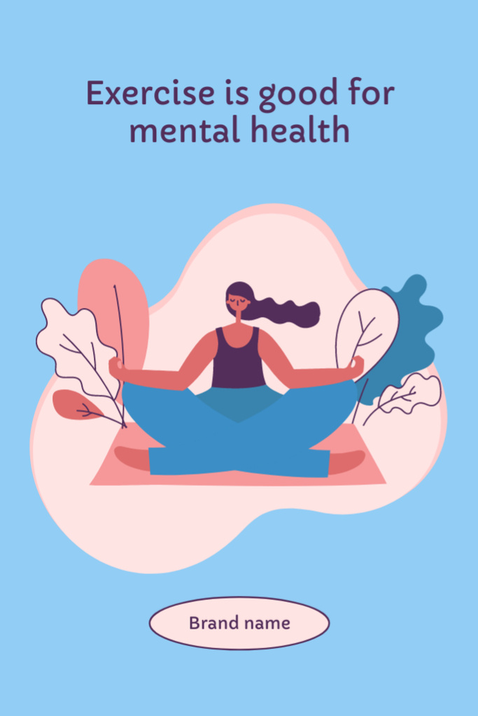 Woman Taking Care of Mental Health Postcard 4x6in Vertical Design Template