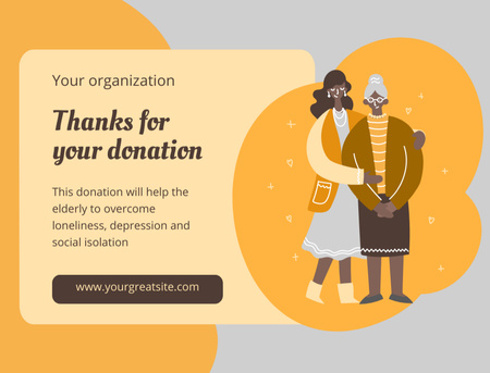 Ontwerpsjabloon van Postcard 4.2x5.5in van Donatie voor ondersteuning van oudere mensen
