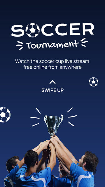 Soccer Tournament Announcement Instagram Story Modelo de Design