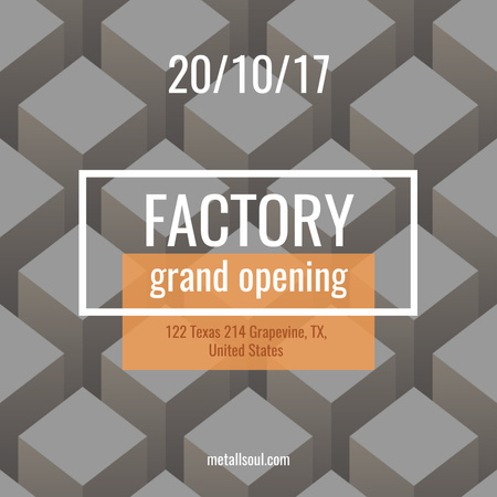 Plantilla de diseño de Gran inauguración de fábrica con Gears Instagram 