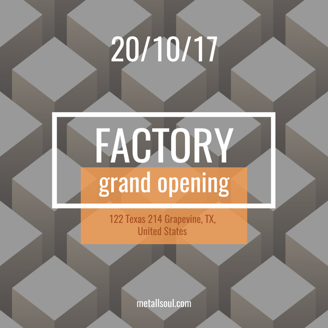 Factory grand opening with Gears Instagram Tasarım Şablonu