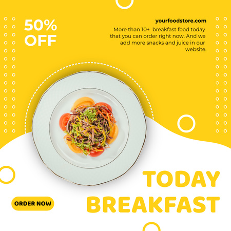 Tasty Breakfast Offer Instagram Modelo de Design
