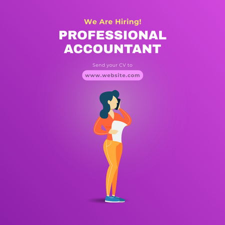 Platilla de diseño We are Hiring a Professional Accountant Service Instagram