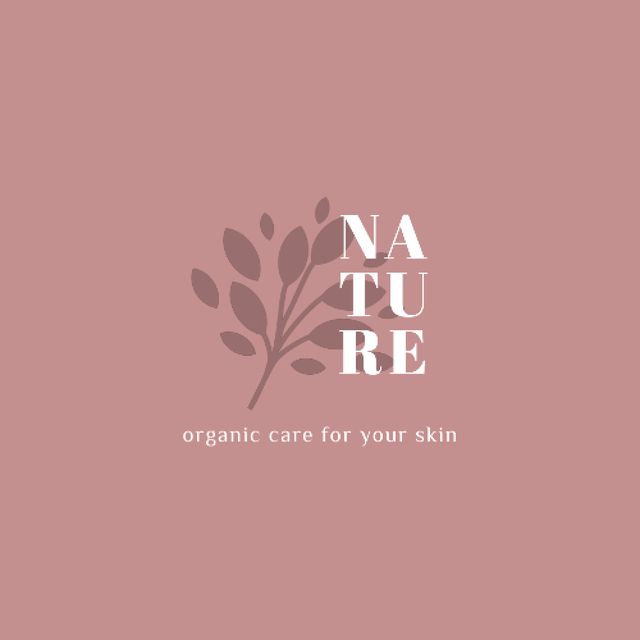 Skincare Ad with Plant Leaves in Pink Animated Logo Modelo de Design