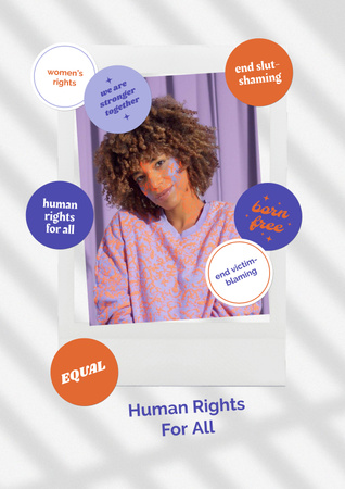 Awareness about Human Rights with Young Girl Poster Šablona návrhu