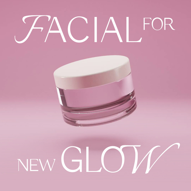 Platilla de diseño Skincare Ad with Facial Cream Animated Post