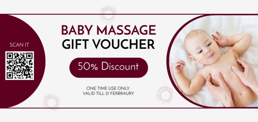 Template di design Baby Massage Service at Half Price Coupon Din Large