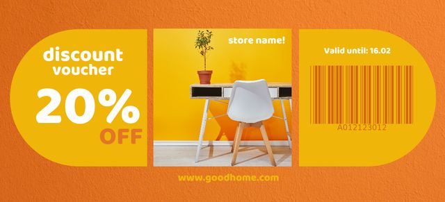 Household Goods Discount Voucher Coupon 3.75x8.25inデザインテンプレート