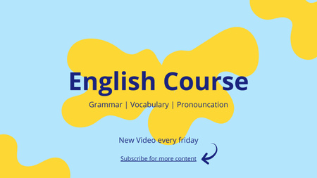Plantilla de diseño de English Course Blog Promotion Youtube 