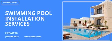 Service Offering of Pool Installation Company Facebook cover Design Template