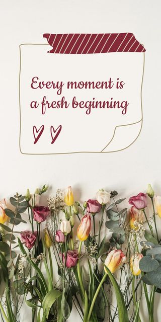 Heartwarming Quote With Various Flowers Graphic Tasarım Şablonu
