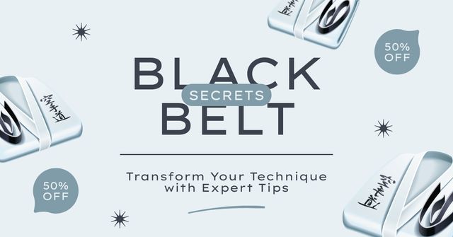 Modèle de visuel Discount Offer in Black Belt Club - Facebook AD